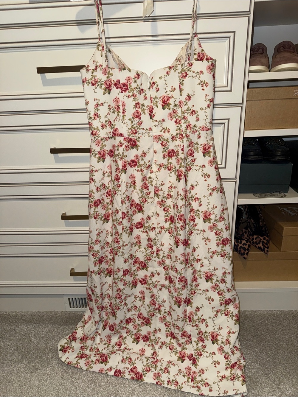 House of CB  Charlotte Rose print corset midi  Dress with Side Slit - Picture 11 of 14